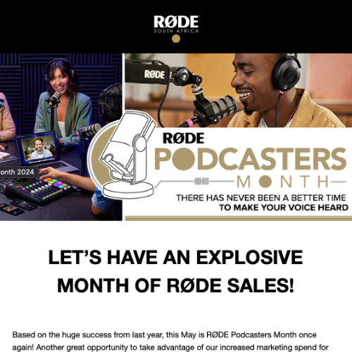 Podcasters Month dealer emailer